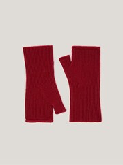 Jigsaw Red Wool Cashmere Blend Mittens - Image 3 of 4