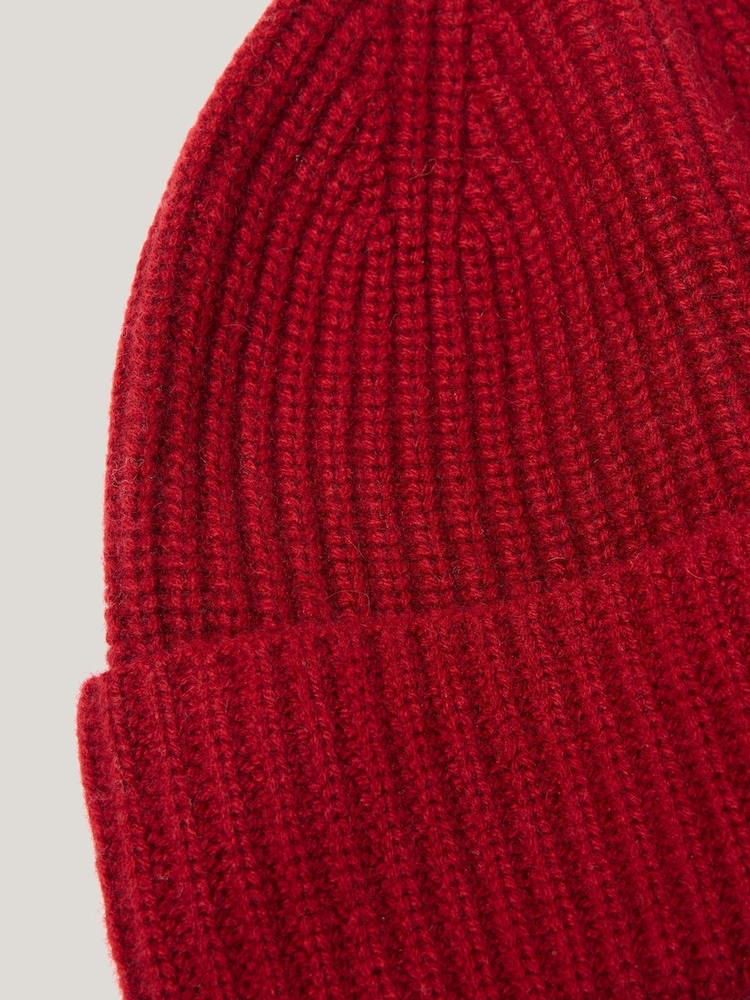 Jigsaw Red Wool Cashmere Blend Winter Beanie - Image 2 of 4