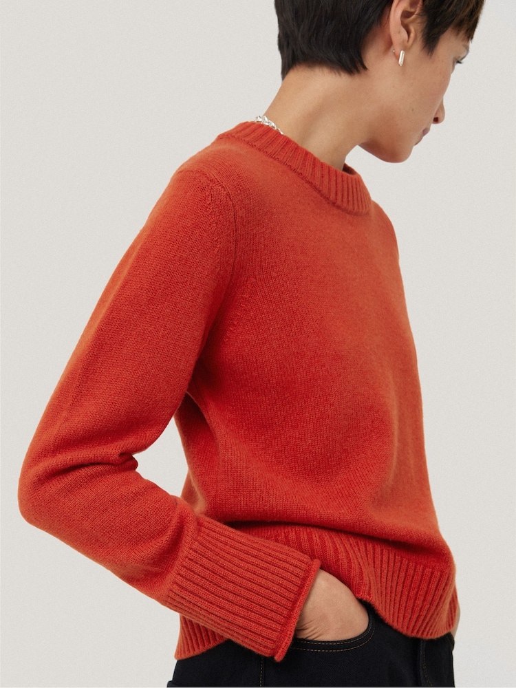 Jigsaw Orange Wool Cashmere Blend Jumper - Image 2 of 5