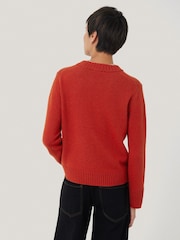 Jigsaw Orange Wool Cashmere Blend Jumper - Image 4 of 5