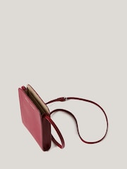 Jigsaw Red Leather Cross-Body Phone 100% Cotton Bag - Image 3 of 3
