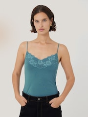 Jigsaw Blue Modal Lace Vest - Image 1 of 7