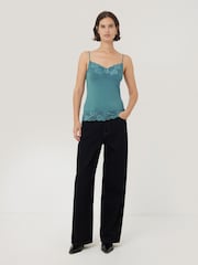 Jigsaw Blue Modal Lace Vest - Image 3 of 7
