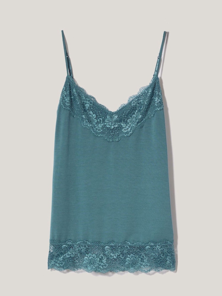 Jigsaw Blue Modal Lace Vest - Image 7 of 7
