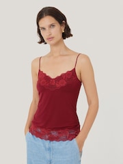 Jigsaw Red Modal Lace Vest - Image 2 of 7