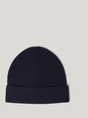 Jigsaw Blue Wool Cashmere Blend Winter Beanie - Image 1 of 4