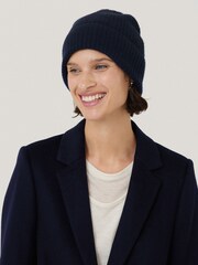 Jigsaw Blue Wool Cashmere Blend Winter Beanie - Image 3 of 4