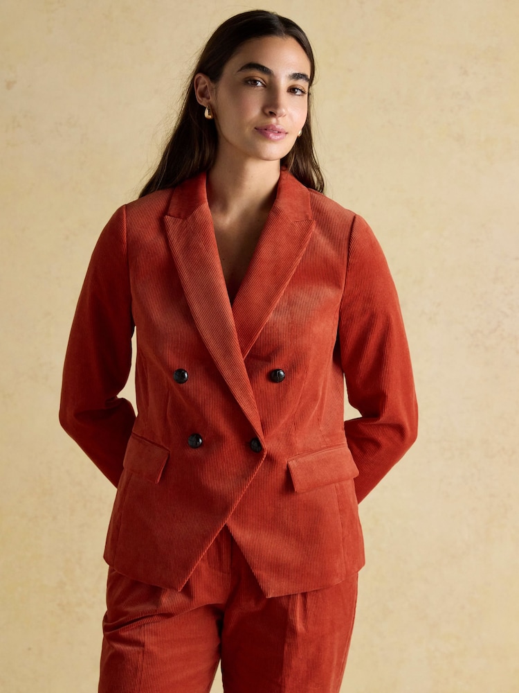 Fernhill Orange Corduroy Double Breasted Blazer - Image 1 of 12