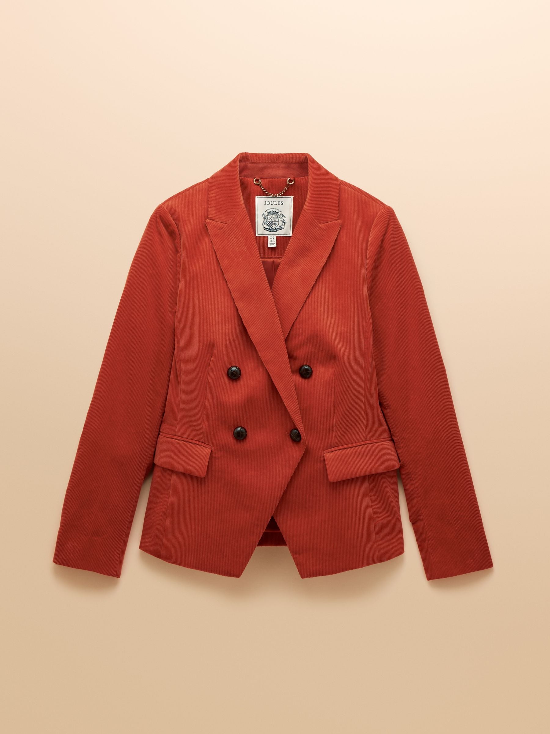 Buy Joules Fernhill Burnt Orange Corduroy Double Breasted Blazer