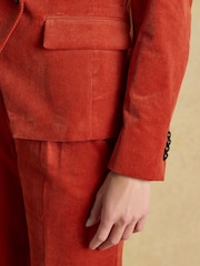 Fernhill Orange Corduroy Double Breasted Blazer - Image 6 of 12