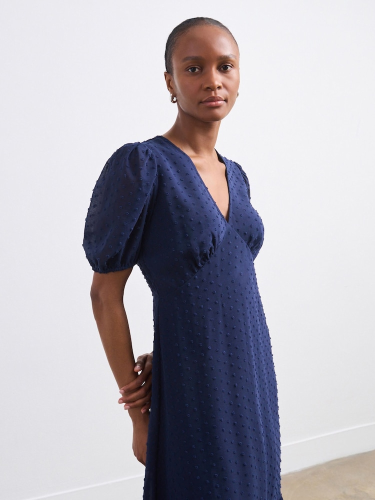 Finery Navy Loretta Georgette Midi Dress - Image 3 of 4