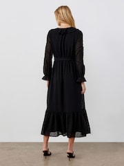 Finery Black Rosalie Chiffon Midi Wrap Dress - Image 2 of 4