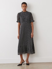 Шифоновое платье миди в горошек Finery Camille - Image 1 of 4