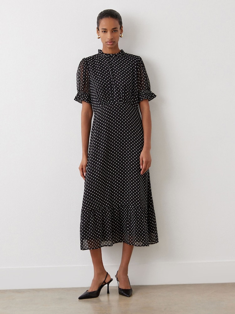 Шифоновое платье миди в горошек Finery Camille - Image 1 of 4