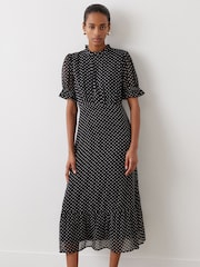 Шифоновое платье миди в горошек Finery Camille - Image 2 of 4