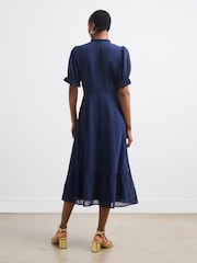 Темно-синий - Шифоновое платье миди Finery Camille - Image 2 of 4