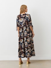 Finery Black Gwen Heavy Crepe Long Sleeve Midi Dress - Image 3 of 5
