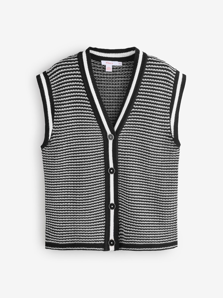 Finery Black Maree Black Sleeveless Cardigan - Image 1 of 1 Finery Black Maree Black Sleeveless Cardigan - Image 1 of 1