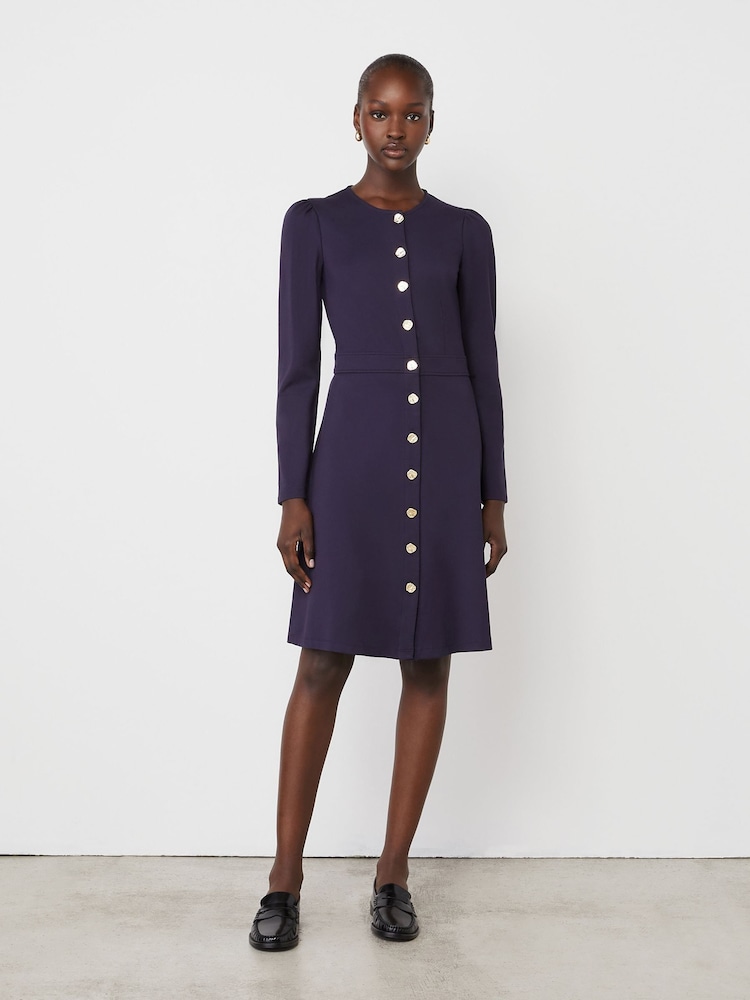 Finery Navy Blake Ponte Jersey Midi Dress - Image 1 of 4