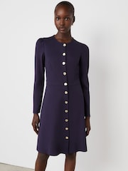 Finery Navy Blake Ponte Jersey Midi Dress - Image 4 of 4