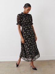 Черный - Шифоновое платье миди Finery Camille - Image 1 of 4