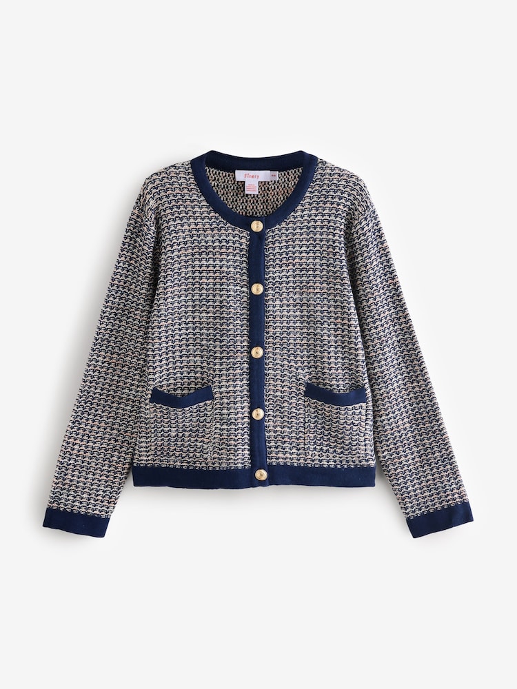 Finery Blue Sasha Navy Knitted Cardigan - Image 1 of 1 Finery Blue Sasha Navy Knitted Cardigan - Image 1 of 1