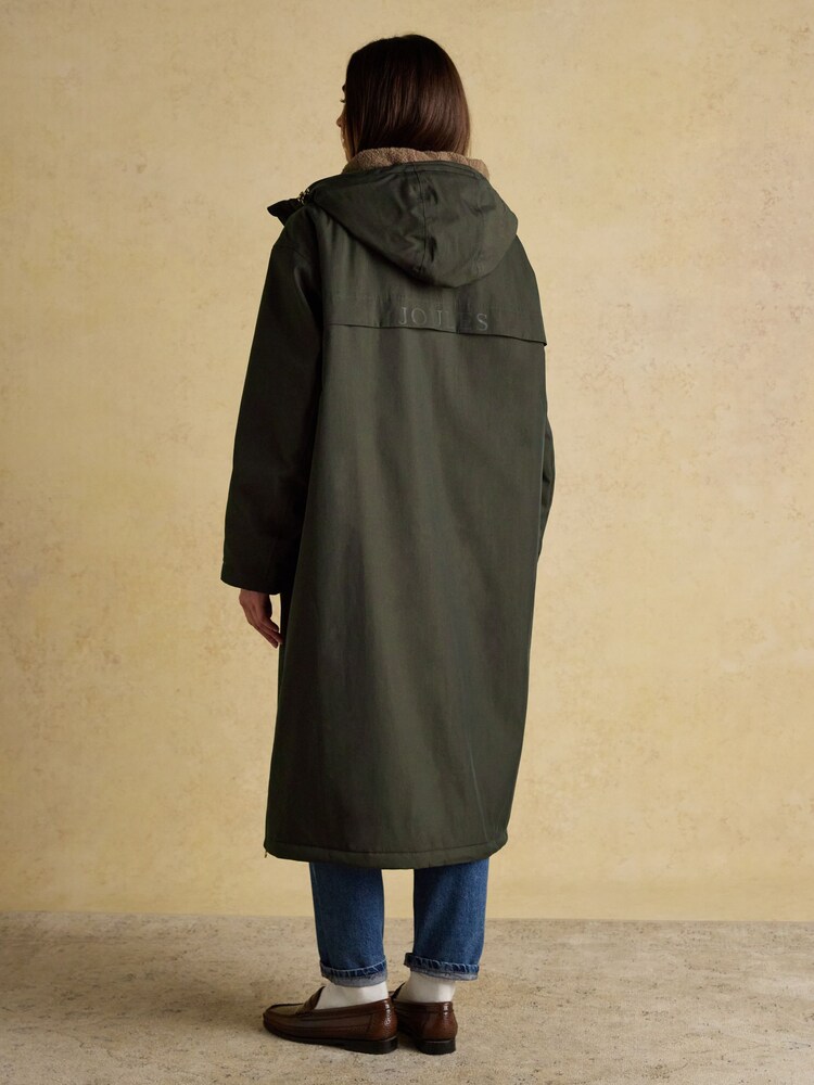Verde - Joules Coverall Longline Fleece Lined Waterproof Coat - Imagem 2 de 12