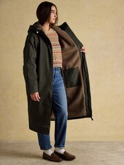 Verde - Joules Coverall Longline Fleece Lined Waterproof Coat - Imagem 8 de 12