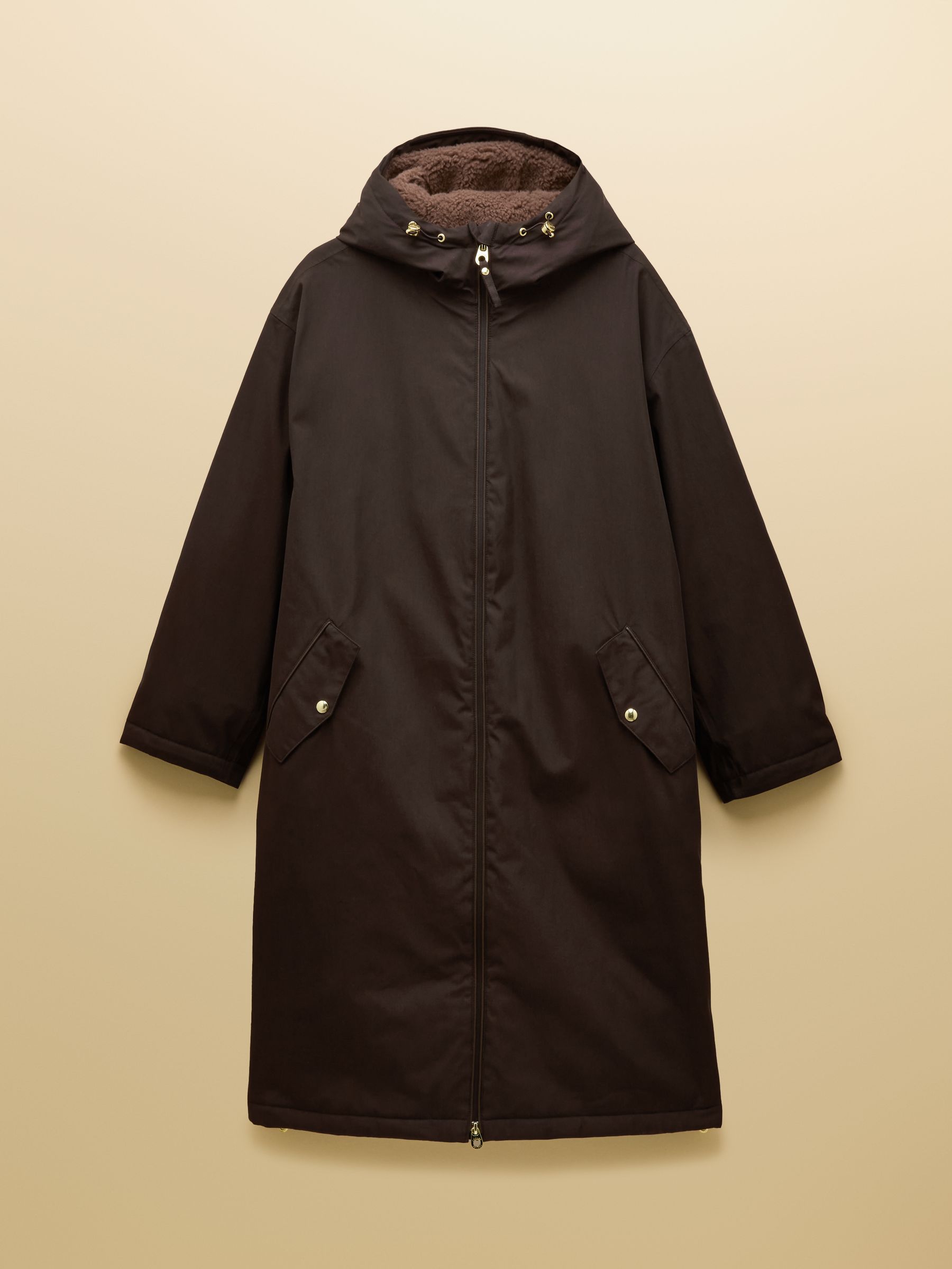 Buy Joules Coverall Brown Oversized Fleece Lined Waterproof Coat