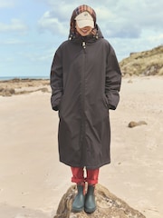 Castanho - Joules Coverall Longline Fleece Lined Waterproof Coat - Imagem 5 de 16