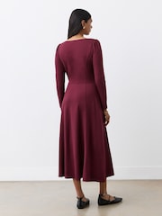 Finery Burgundy Kelly Ponte Jersey Midi Dress - Image 2 of 4