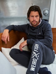 Weird Fish Blue Ainsley  Branded Premium Joggers - Image 1 of 7