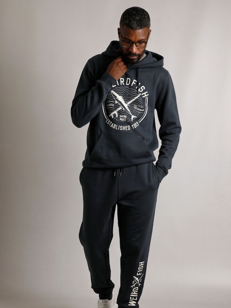 Weird Fish Blue Ainsley  Branded Premium Joggers - Image 3 of 7