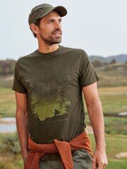 Weird Fish Green Dark Sky 100% Cotton Graphic T-Shirt - Image 1 of 7