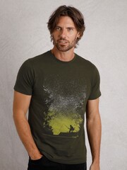 Weird Fish Green Dark Sky 100% Cotton Graphic T-Shirt - Image 2 of 7