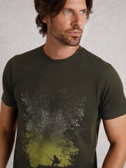 Weird Fish Green Dark Sky 100% Cotton Graphic T-Shirt - Image 5 of 7