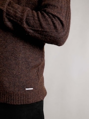 Weird Fish Brown Graham  Eco Shawl Collar Jumper - Image 5 of 7