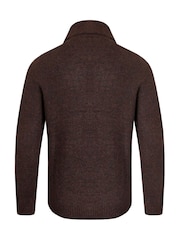 Weird Fish Brown Graham  Eco Shawl Collar Jumper - Image 7 of 7