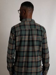 Weird Fish Brown Chester Long Sleeves Flannel Heritage Flannel Check 100% Organic Cotton Shirt - Image 3 of 8