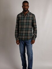 Weird Fish Brown Chester Long Sleeves Flannel Heritage Flannel Check 100% Organic Cotton Shirt - Image 4 of 8