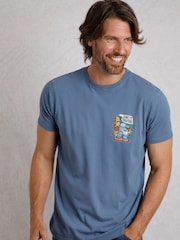 Weird Fish Blue Fawlty Trouters Heritage Wash Artist 100% Cotton T-Shirt - Image 3 of 7