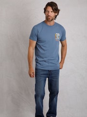 Weird Fish Blue Fawlty Trouters Heritage Wash Artist 100% Cotton T-Shirt - Image 4 of 7