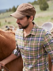 Weird Fish Green Chester Long Sleeves Flannel Heritage Flannel Check 100% Organic Cotton Shirt - Image 1 of 8