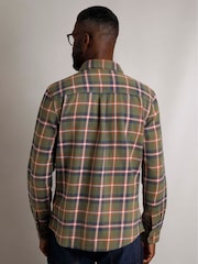 Weird Fish Green Chester Long Sleeves Flannel Heritage Flannel Check 100% Organic Cotton Shirt - Image 3 of 8