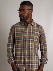 Weird Fish Green Chester Long Sleeves Flannel Heritage Flannel Check 100% Organic Cotton Shirt - Image 4 of 8
