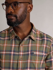 Weird Fish Green Chester Long Sleeves Flannel Heritage Flannel Check 100% Organic Cotton Shirt - Image 5 of 8