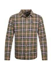 Weird Fish Green Chester Long Sleeves Flannel Heritage Flannel Check 100% Organic Cotton Shirt - Image 7 of 8