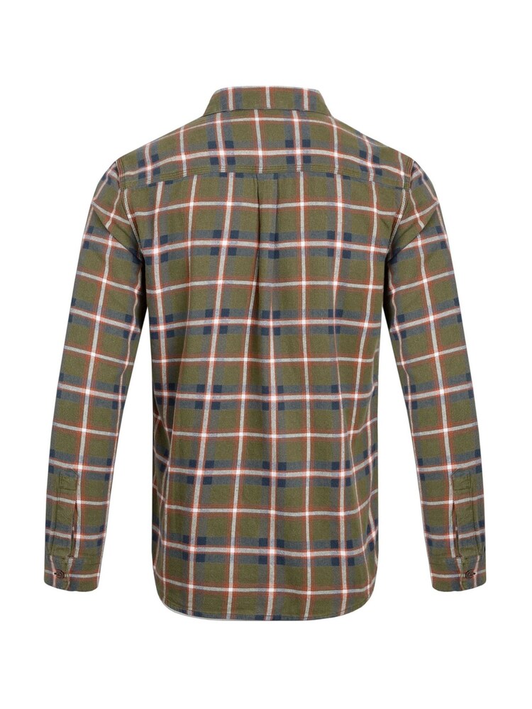 Weird Fish Green Chester Long Sleeves Flannel Heritage Flannel Check 100% Organic Cotton Shirt - Image 8 of 8