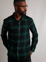 Weird Fish Blue Chester Long Sleeves Flannel Heritage Flannel Check 100% Organic Cotton Shirt - Image 2 of 8