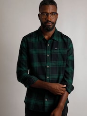 Weird Fish Blue Chester Long Sleeves Flannel Heritage Flannel Check 100% Organic Cotton Shirt - Image 4 of 8